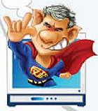 George Bush, anti-terrorist superhero, from the 'Current Events' children's newspaper JDM050627currents.jpg